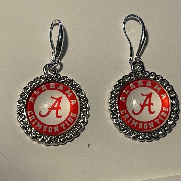 Alabama Crimson Tide NCAA Fashion Dangle Rhinestone Earrings NEW - Picture 5 of 5